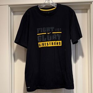 Men’s Nike Black T-Shirt with Yellow LIVESTRONG Graphic